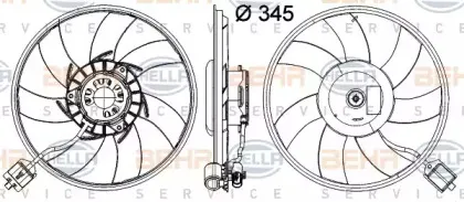 Вентилятор, охлаждение двигателя BEHR HELLA SERVICE купить