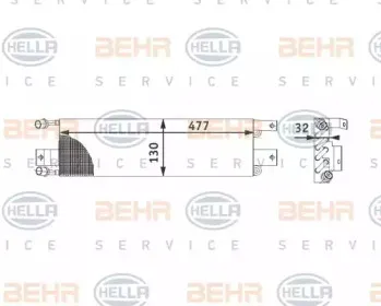 Конденсатор, кондиционер BEHR HELLA SERVICE купить
