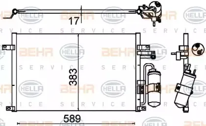 Конденсатор, кондиционер BEHR HELLA SERVICE купить