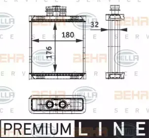 Теплообменник, отопление салона BEHR HELLA SERVICE купить