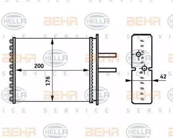 Теплообменник, отопление салона BEHR HELLA SERVICE купить