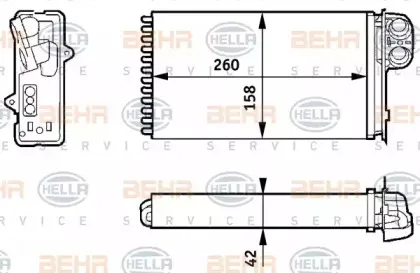 Теплообменник, отопление салона BEHR HELLA SERVICE купить