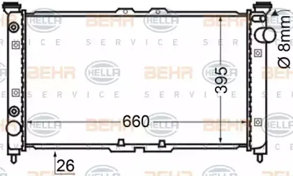 Радиатор, охлаждение двигателя BEHR HELLA SERVICE купить