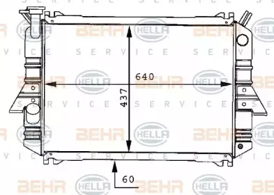 Радиатор, охлаждение двигателя BEHR HELLA SERVICE купить
