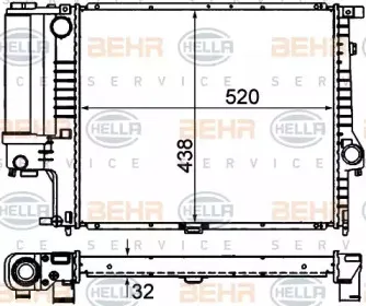 Радиатор, охлаждение двигателя BEHR HELLA SERVICE купить