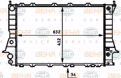 Радиатор, охлаждение двигателя BEHR HELLA SERVICE купить