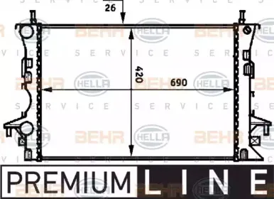 Радиатор, охлаждение двигателя BEHR HELLA SERVICE купить