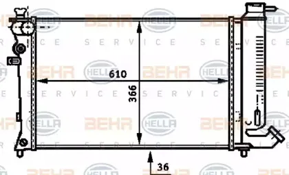 Радиатор, охлаждение двигателя BEHR HELLA SERVICE купить