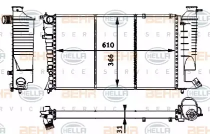 Радиатор, охлаждение двигателя BEHR HELLA SERVICE купить