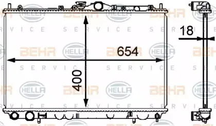 Радиатор, охлаждение двигателя BEHR HELLA SERVICE купить