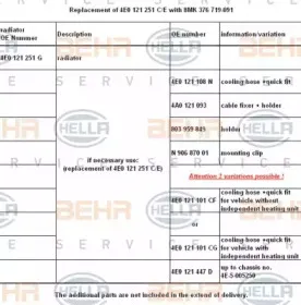 Радиатор, охлаждение двигателя BEHR HELLA SERVICE купить
