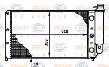 Радиатор, охлаждение двигателя BEHR HELLA SERVICE купить