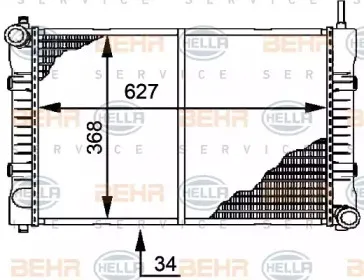 Радиатор, охлаждение двигателя BEHR HELLA SERVICE купить