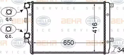 Радиатор, охлаждение двигателя BEHR HELLA SERVICE купить