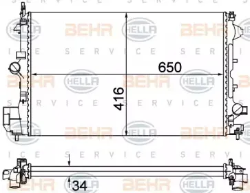 Радиатор, охлаждение двигателя BEHR HELLA SERVICE купить