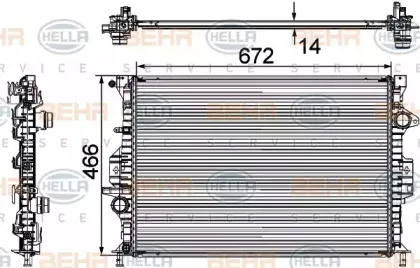 Радиатор, охлаждение двигателя BEHR HELLA SERVICE купить