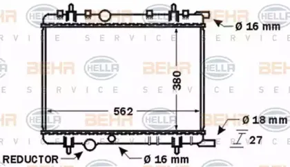 Радиатор, охлаждение двигателя BEHR HELLA SERVICE купить