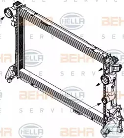 Радиатор, охлаждение двигателя BEHR HELLA SERVICE купить