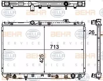 Радиатор, охлаждение двигателя BEHR HELLA SERVICE купить