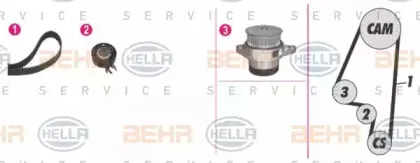 Водяной насос + комплект зубчатого ремня BEHR HELLA SERVICE купить
