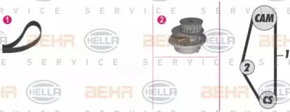 Водяной насос + комплект зубчатого ремня BEHR HELLA SERVICE купить