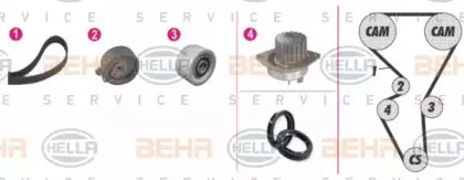 Водяной насос + комплект зубчатого ремня BEHR HELLA SERVICE купить