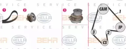 Водяной насос + комплект зубчатого ремня BEHR HELLA SERVICE купить