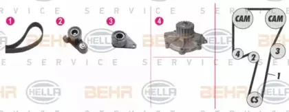 Водяной насос + комплект зубчатого ремня BEHR HELLA SERVICE купить