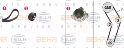 Водяной насос + комплект зубчатого ремня BEHR HELLA SERVICE купить