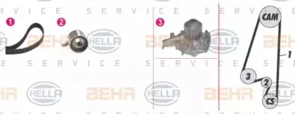 Водяной насос + комплект зубчатого ремня BEHR HELLA SERVICE купить