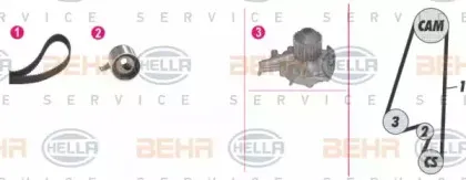 Водяной насос + комплект зубчатого ремня BEHR HELLA SERVICE купить