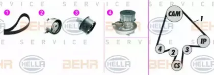 Водяной насос + комплект зубчатого ремня BEHR HELLA SERVICE купить