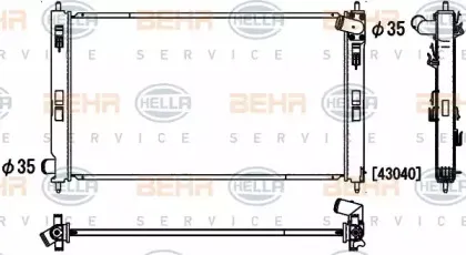 Радиатор, охлаждение двигателя BEHR HELLA SERVICE купить
