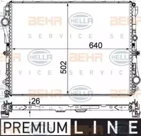 Радиатор, охлаждение двигателя BEHR HELLA SERVICE купить
