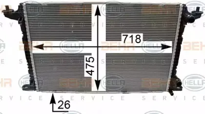 Радиатор, охлаждение двигателя BEHR HELLA SERVICE купить