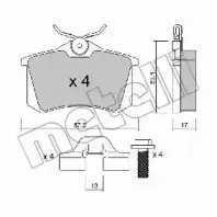 Комплект тормозных колодок, дисковый тормоз METELLI купить