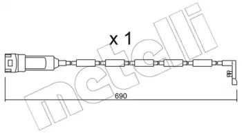 Сигнализатор, износ тормозных колодок METELLI купить