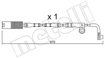 Сигнализатор, износ тормозных колодок METELLI купить