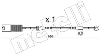 Сигнализатор, износ тормозных колодок METELLI купить