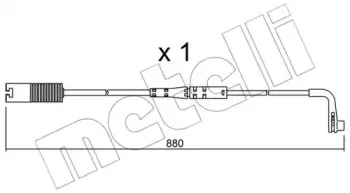 Сигнализатор, износ тормозных колодок METELLI купить