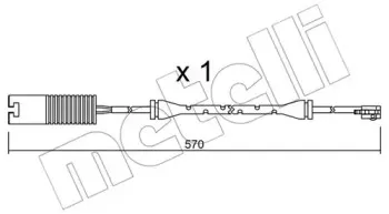 Сигнализатор, износ тормозных колодок METELLI купить