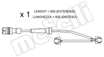 Сигнализатор, износ тормозных колодок METELLI купить