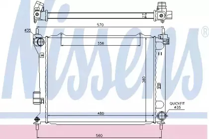 Радиатор, охлаждение двигателя NISSENS купить
