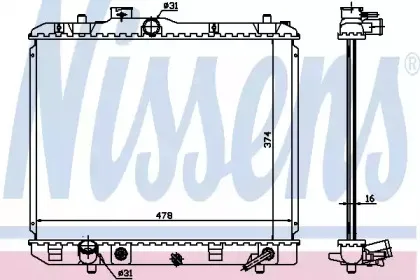 Радиатор, охлаждение двигателя NISSENS купить