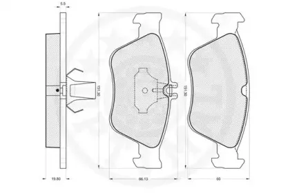 Комплект тормозных колодок, дисковый тормоз OPTIMAL купить