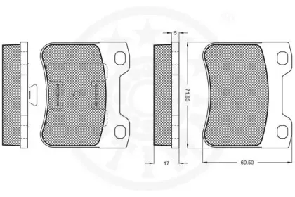 Комплект тормозных колодок, дисковый тормоз OPTIMAL купить
