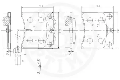 Комплект тормозных колодок, дисковый тормоз OPTIMAL купить