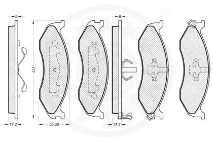 Комплект тормозных колодок, дисковый тормоз OPTIMAL купить