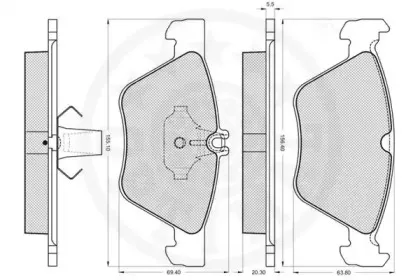 Комплект тормозных колодок, дисковый тормоз OPTIMAL купить