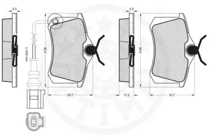 Комплект тормозных колодок, дисковый тормоз OPTIMAL купить